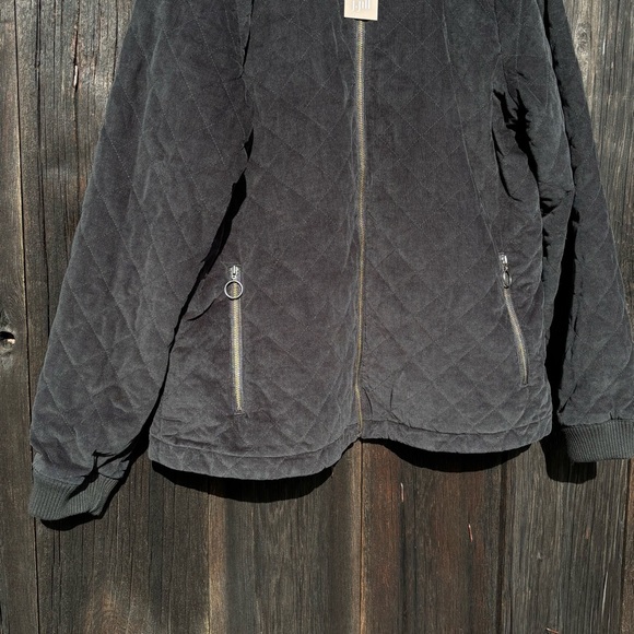 J. Jill Velvet Black Quilted Bomber Jacket - Picture 6 of 10